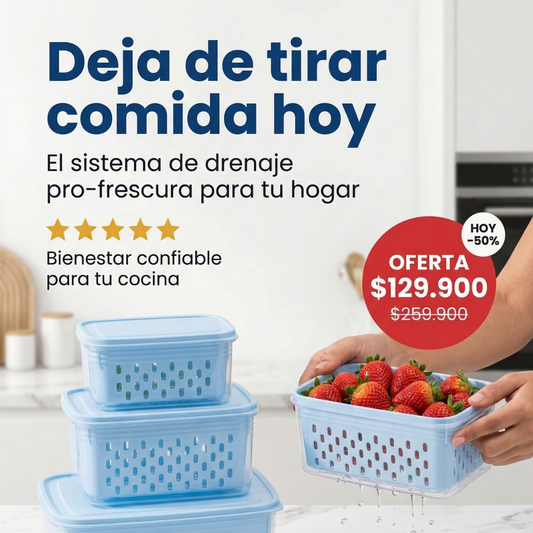 FreshBox™ Pack x3 Conservadores de Frutas