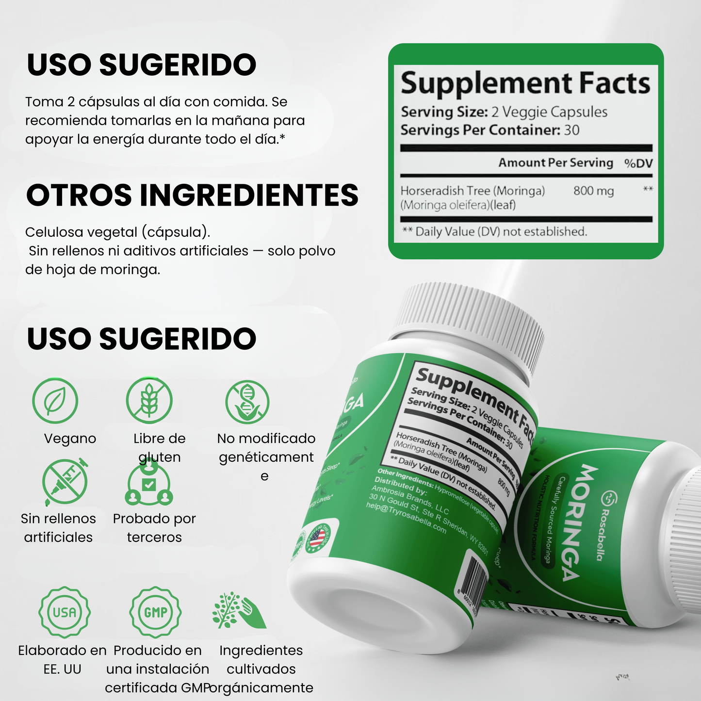 Rosabella Moringa - Soporte natural para tu energía, tu descanso y tu bienestar emocional