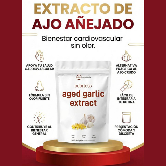 Micro Ingredients Ajo Añejo Sin Olor – 300 Cápsulas | Apoyo Cardiovascular